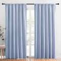 NICETOWN Living Room Curtains, Blackout Draperies, Vintage Blue, 1 Pair, 70 x 84-inch, Home Decorations Thermal Insulated Solid Rod Pocket Blackout Drapes for Cafe