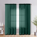 OVZME Hunter Green Sheer Curtains 72 Inches Long 2 Panels - Soft Light Filtering Window Sheer Panels for Living Room/Bedroom, Top Dual Rod Pocket, 1 Pair, Each 42Wx72L Inches