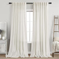 Linen Light Filtering Curtains 96 Inches Long 2 Panels Long Cream Semi Sheer Linen Blended Window Curtains Back Tab Rod Pocket Natural Cream Rustic Farmhouse Drapes for Living Room Bedroom 60x96