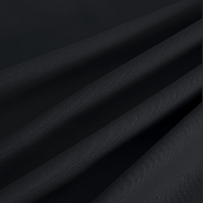 NICETOWN Room Darkening Draperies Curtains Panels, 2 Panels Black W52 x L102