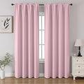 CUCRAF Light Pink Blackout Curtains 96 inch Length 2 Panels Set, Rod Pocket Room Darkening Drapes for Bedroom Living Room, Insulated Thermal Light Blocking Window Curtain (W52 x L96 Inch)