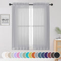 OWENIE Sheer Curtains 63 inch Length for Bedroom Living Room 2 Panels Set, Rod Pocket Top Fimly Sheer Vertical Curtains & Drapes, Soft Light Weight Airy Sheer Curtians for Basement Bathroom, 42"x63"