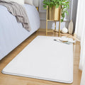 Amearea Modern Washable Runner Rugs, 2x4 Feet White Bedroom Runner Rug, Small Area Rugs for Bedroom Living Room, Non Slip Memory Foam Rug for Hallway Entryway Kids Boys Girls Room Laundry Room