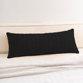 Corduroy Decorative Throw Pillow Covers 14x36 InchSoft Striped Pillow Covers Modern Farmhouse Home Decor for Sofa Living Room Couch Bed（Black）