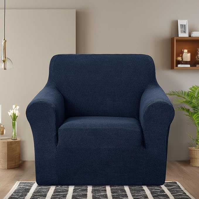 U-NICE HOME Recliner Chair Covers Stretch Couch Cover Sofa Cover Sofa Slipcover Furniture Protector for Chair Cover Pet Friendly(Armchair, Navy)