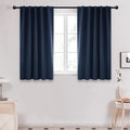 Deconovo Back Tab and Rod Pocket Drapes and Curtains Short Blackout Curtains for Kitchen Windows 42Wx54L Inch Navy Blue 2 Panels
