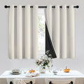 SimpleHome 100% Blackout Curtains for Bedroom,Thermal Insulated Cream Grommet Window Drapes Room Darkening Curtains for Living Room with Black Back,52 x 36 Inch,2 Panels
