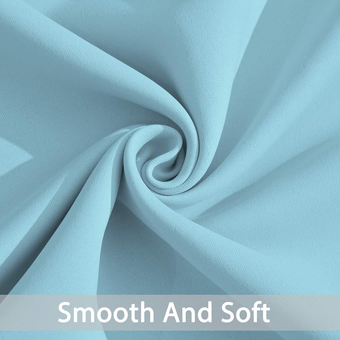 Yakamok Blackout Curtains for Bedroom,Grommet Thermal Insulated Room Darkening Curtains for Living Room, Set of 2 Panels (52 x 63Inch, Sky Blue)