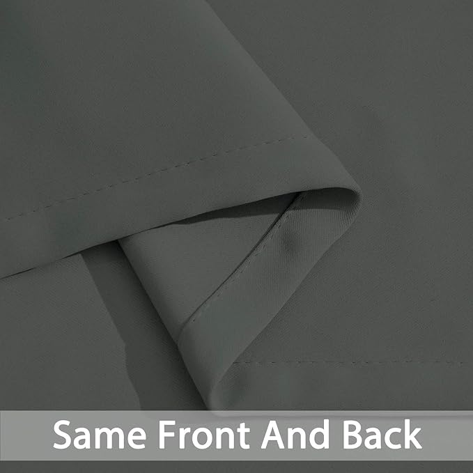 Yakamok Grommet Room Darkening Thermal Insulated Blackout Curtains Window Panels for Bedroom Width 38 Inch by Length 72 Inch Dark Grey Two Curtain Panels