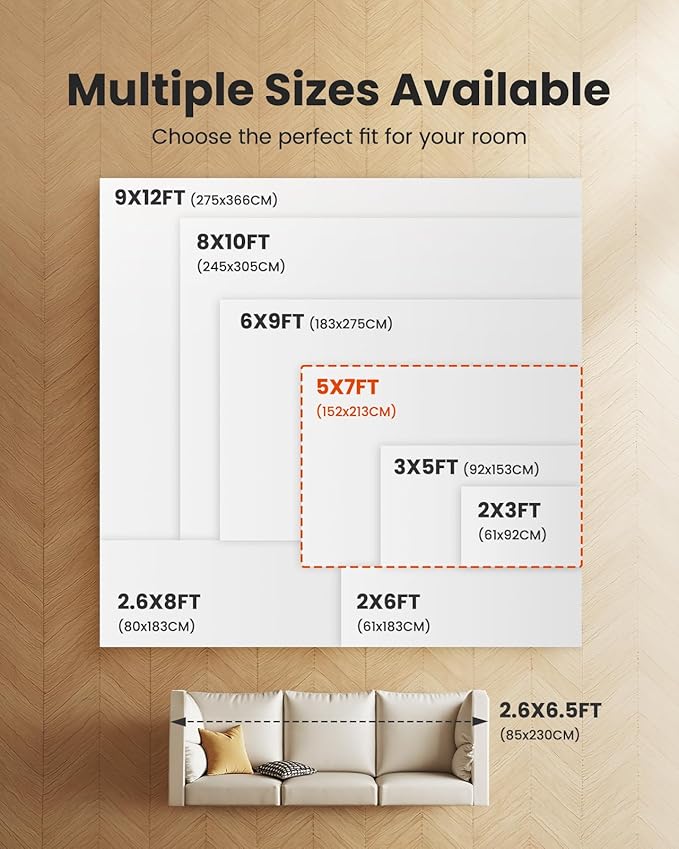 AMADA HOMEFURNISHING 5x7 Area Rugs, Washable Living Room Rug Low-Profile with Non-Slip Backing & Durable Edge Binding, Vintage 5x7 Rugs for Living Room, Bedroom, Dinning Room