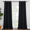 NICETOWN Black Out Curtain Panels - Home Decoration Thermal Insulated Solid Grommet Blackout Curtains/Drapes for Hall/Dining Room (Set of 2, 42 inches by 95 Inch, Black)