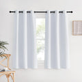 NICETOWN Bedroom Curtains 2 Panels Set, 34 in x 60 in (W x L), Greyish White, Easy Care Solid Thermal Insulated Silver Grommet Light Blocking Room Darkening Drapes for Bedroom/Kids Room