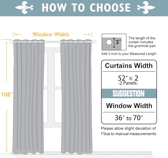 ChrisDowa 100% Blackout Curtains 108 inch Long for Bedroom with Black Liner, 2 Thick Layers Total Blackout Thermal Insulated Grommet Window Curtains 2 Panels Set (Mustard Yellow, 52 x 108 Inch)