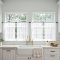 MIULEE White Curtains 24 Inch Length for Small Window,4 Panels Set, Short Sheer Curtains Rod Pocket Light Filtering Tier for Kitchen/Bathroom/Basement, 42W x 24 Inches