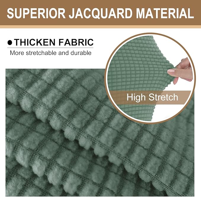 U-NICE HOME Stretch Futon Cover Armless Bed Slipcover - Soft Jacquard Fabric Washable for Pet Friendly, Cyan