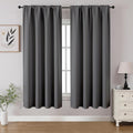 CUCRAF Light Grey Blackout Curtains 54 inch Length 2 Panels Set, Rod Pocket Room Darkening Drapes for Bedroom Living Room, Insulated Thermal Light Blocking Window Curtain (W52 x L54 Inch)