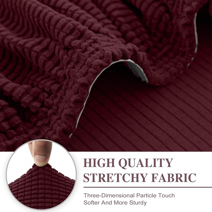Couch Cushion Cover Seat Cushion Cover Stretch Armchair Cover Separate Sectional Sofa Slipcovers Furniture Protector(1 Piece for Seat or Sofa Backrest, Burgundy)