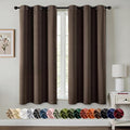 MIULEE Chocolate Brown Blackout Curtains - Bedroom Window Treatment Curtains Thermal Insulated Room Darkening Drapes for Living Room Kitchen Grommet Drapery, 40 x 54 Inches Long, 2 Panels