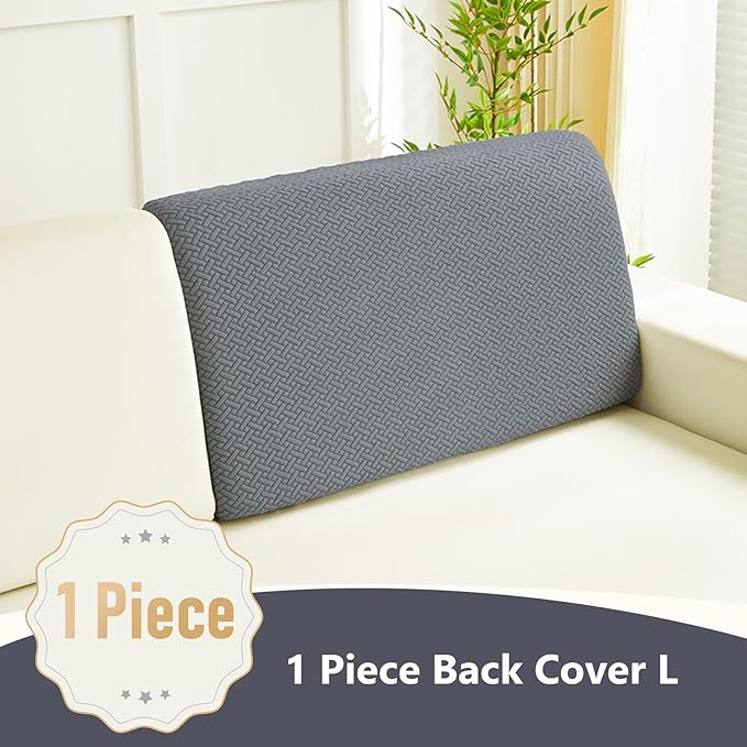 Couch Cushion Covers for Sofa Couch Covers Wear-Resistant Universal Sofa Cover Washable Stretch for Sectional Slipcovers (Texture-Gray,Back Cover L)