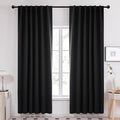 Deconovo Blackout Curtains, Thermal Insulated, W52 x L95 2 Panels, Back Tab, Machine Washable, Room-Darkening Drapes for Bedroom/Living Room Black