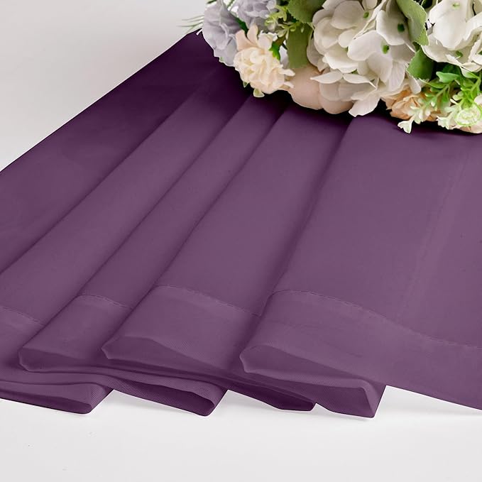 Chyhomenyc Plum Sheer Curtains 78 Inches Long 2 Panels Set for Living Room, Light Filtering Voile Lightweight Bedroom Curtains, Rod Pocket Solid Window Treatment Drapes, Each 42W x 78L