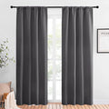 NICETOWN Blackout Curtains 84 for Office - 3 Pass Microfiber Noise Reducing Thermal Insulated Solid Rod Pocket Blackout Window Panels/Drapes (2 Panels, 42 x 84 Inch, Gray)