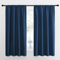 NICETOWN Kitchen Curtains, Short Blackout Drapes, Moroccan Blue, 34" Wide by 54" Long, 2 PCs, Thermal Insulated Blackout Curtain Panels for Kids Room, Play Room