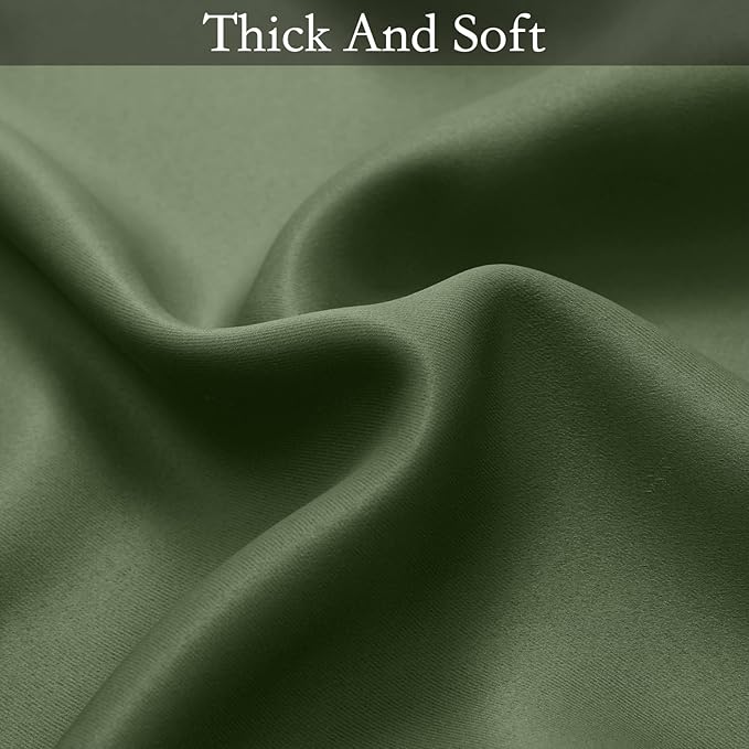 SimpleHome Ombre Room Darkening Curtains for Living Room, Light Blocking Sage Green to Grey White Thick Thermal Insulated Grommet Window Curtains Drapes for Bedroom, 2 Panels, 52x63 inches Length