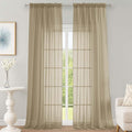 OWENIE Sheer Taupe Curtains 108 Inches Long for Living Room Bedroom 2 Panels Set, Lightweight Airy Taupe Sheer Curtain, Filmy Voile Rod Pocket, 2 PCS, Each 59" W x 108" L