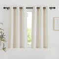 NICETOWN Natural Linen 54 inches Long Curtains for Bedroom, Thick Flax Window Treatments Semi Sheer Privacy Assured with Light Through for Nursery/Bathroom, W42 x L54, 2 Panels