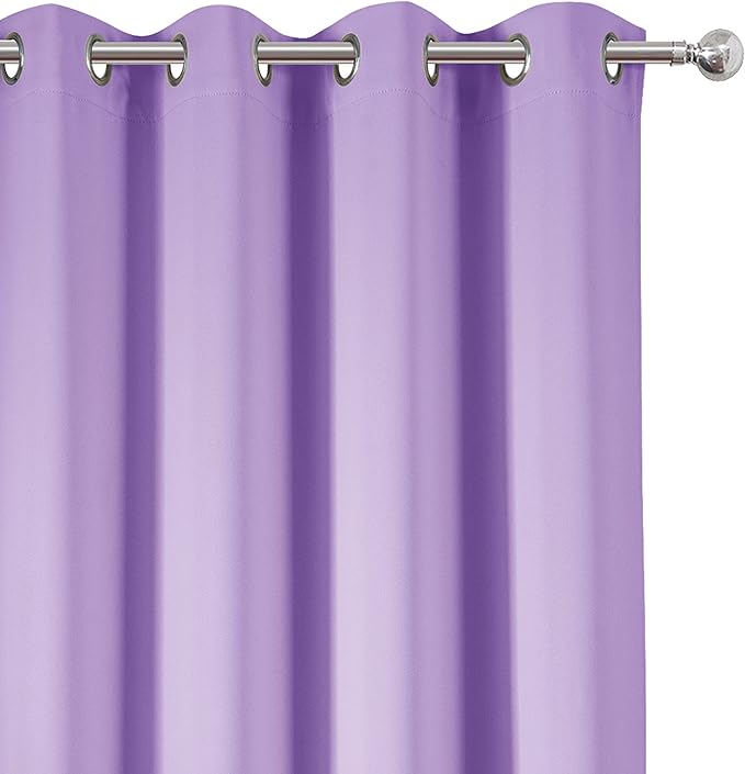 LEMOMO Lavender Thermal Blackout Curtains/52 x 72 Inch/Set of 2 Panels Room Darkening Curtains for Bedroom