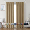 Simplebrand Ava Taupe Blackout Curtains for Bedroom 84 Inch Length 2 Panels Set, Solid Thermal Insulated Privacy Living Room Window Treatment Curtains Blackout Drapes, W40 x L84 Inch, Taupe