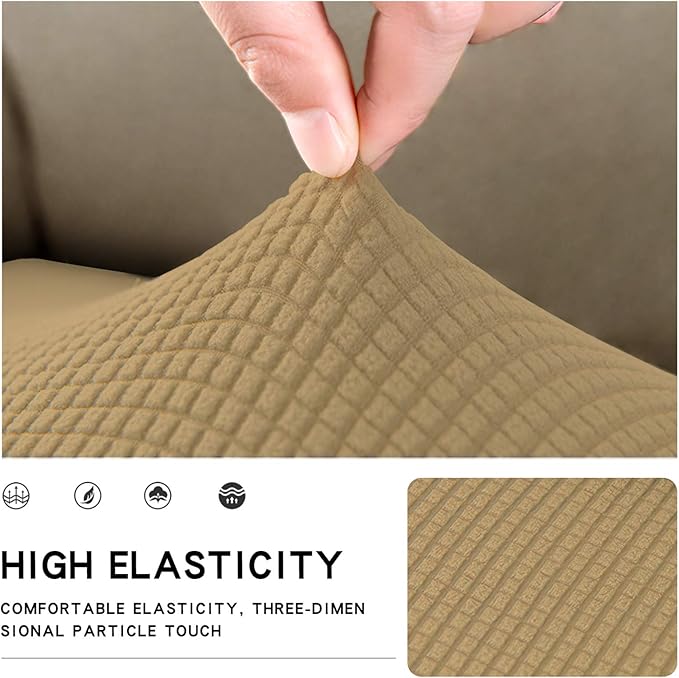 Easy-Going Stretch Cushion Cover Sofa Cushion Furniture Protector Sofa Seat Sofa slipcover Sofa Cover Soft Flexibility with Elastic Bottom(Sofa Cushion,Golden)