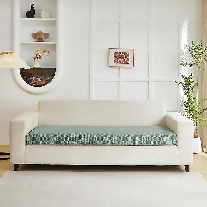 Couch Cushion Covers for Sofa Couch Covers Wear-Resistant Universal Sofa Cover Washable Stretch for Sectional Slipcovers (Texture-Green,Large Triple Seat Cover)