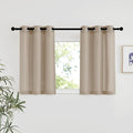 NICETOWN Taupe Linen Kitchen Window Curtains Over Sink, Grommet Thick Linen Taupe Short Window Treatments Privacy Assured with Light Filtering for Bedroom/Bathroom, W34 x L36, 2 Panels