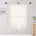 OWENIE Ivory Sheer Curtains 72 Inches Long 2 Panels Set, Transparent Voile Sheer Curtain for Living Room Bedroom Window Sliding Glass Door Treatment, 59 x 72 Inch, Ivory