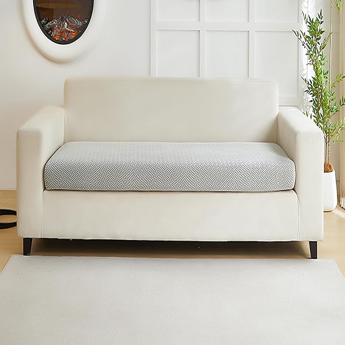 Couch Cushion Covers for Sofa Couch Covers Wear-Resistant Universal Sofa Cover Washable Stretch for Sectional Slipcovers (Texture-Light Gray,Large Double Seat Cover)