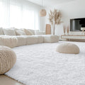 OLANLY 10x14 Machine Washable Large Area Rugs for Living Room, Bedroom, Soft Fluffy Shaggy Bedside Rug, Indoor Floor Carpet for Kids Girls and Boys, Dorms, Nursery, Home Decor Aesthetic, White