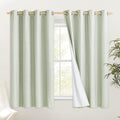 NICETOWN Sage Green 100% Blackout Short Curtains 68 inches Lenghth Burg for Kitchen, 2 Panels, Burlap Linen Drapes with Thermal Insulated White Liner, Keeping Out Cold Air and Heat Panels