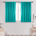 Deconovo Blackout Curtains, Thermal Insulated, W52 x L45 2 Panels, Back Tab, Machine Washable, Room-Darkening Drapes for Bedroom/Living Room Turquoise