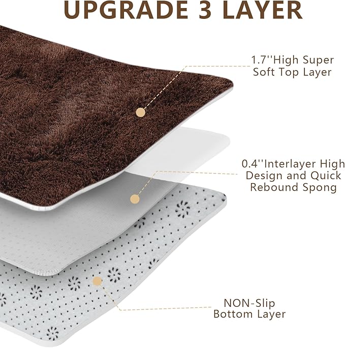 10X14 Large Area Rugs for Living Room Bedroom,Big Shag Rug for Bedroom Dorm,Soft Fluffy Indoor Carpet Nursery Rugs for Kids Girls Room Home Decor,Brown