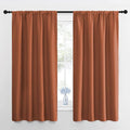 NICETOWN Kitchen Curtains, Burnt Orange, 34" x 40", Set of 2, Short Blackout Curtains & Drapes, Thermal Insulated Rod Pocket Window Treatment Draperies for Nursery