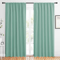 NICETOWN 2 Panels Blackout Curtains, Rod Pocket Thermal Insulated Drapes 84 inches Long, Easy-Care Modern Home Decoration Sunshades for Guest Room, Living Room, Office, 62 x 84 Inch, Aqua