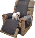 U-NICE HOME Recliner Chair Covers Reversible Chair Cover Pet Covers for Dogs with Elastic Straps Water Resistant Diamond Quilted (28''Recliner Oversized, Dark Grey/Dark Grey)