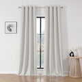 Joydeco Blackout Curtains 108 Inch Length 2 Panels Set, Thermal Insulated Long Curtains& Drapes 2 Burg, Room Darkening Grommet Drapes for Living Room Bedroom Window (Natural, W52 x L108 Inch)