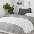BOURINA Off White Throw Blanket 50 x90 Inches Throw Textured Solid Soft Sofa Throw Bed Runner Couch Cover Knitted Decorative Blanket Bed Runner