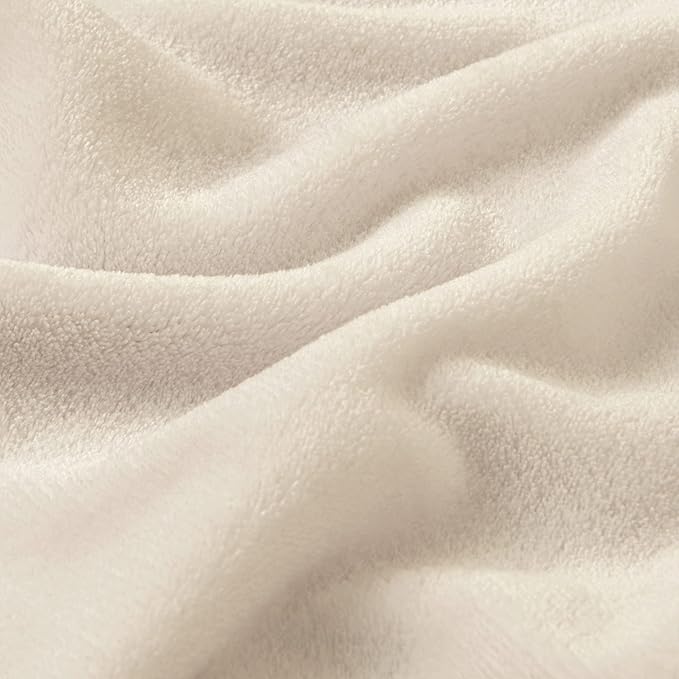 BEDELITE Fleece Blankets Queen Size Beige Throw Blankets for Bed, Luxury Plush Cozy Fuzzy Blanket 90x90 inches, Super Soft Warm Lightweight Throw Blanket All Seasons Suitable