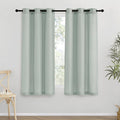 NICETOWN Thick Linen Blend Curtains Flax Textured for Bedroom, Rustic Grommet Semi Sheer Privacy Added Window Curtains & Drapes Light Filtering for Nursery, Sage Green, W42 x L63, Set of 2