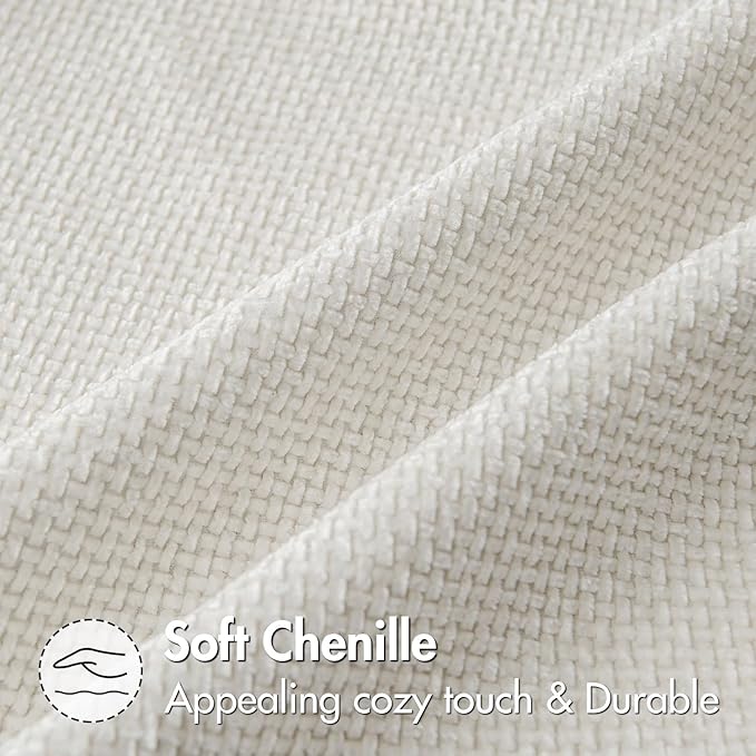 MIULEE Pack of 2 Couch Throw Pillow Covers 20x20 Inch Neutral Pure White Modern Boho Accent Decorative Pillow Covers Soft Chenille Farmhouse Cushion Covers for Home Decor Bed Sofa Living Room