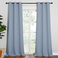 NICETOWN Vintage Blue Blackout Curtains 90 inches Length for Living Room, 2 Panels, 42" Wide, Thermal Insulated Long Drapes for Large Window